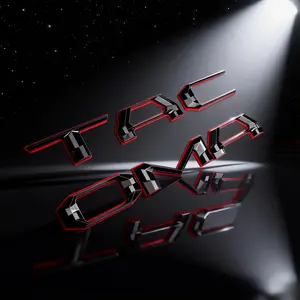 3D Gloss Black & Red Tacoma Letter Inserts – TRD Pro Style Tailgate Badge Upgrade for Toyota Tacoma (No Drill, Peel & Stick!)