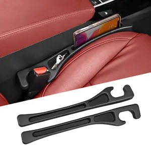 Car Seat Accessories, Car Seat Gap Filler, Car Organizers and Storage with Phone Holder, Car Interior Accessories Fit Sedan SUV Truck -2PCS Black