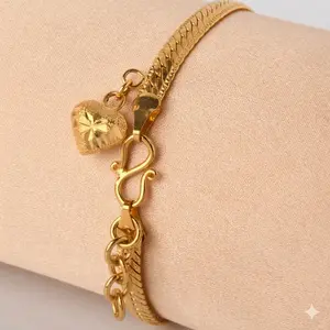 Elegant Heart-Shaped Charm Bracelet for Women - Sparkling Cubic Zirconia, 18K Golden Plated Titanium Steel, Hypoallergenic & Oxidation Resistant - Perfect Gift for Valentine's, Mother's Day, Birthdays with Gift Box