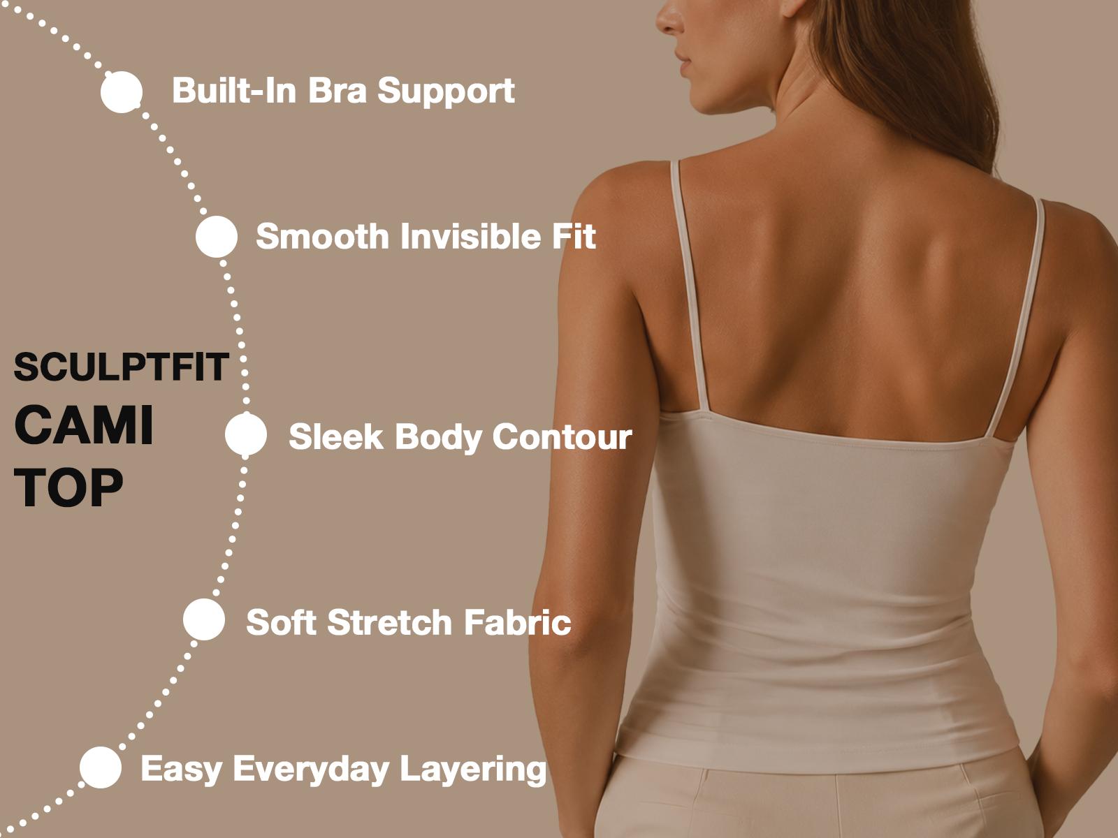 VRCOMFY Women's Summer Cooling Skin-Friendly Jelly Tank Top – Spaghetti-Strap Design, Built-in Padding, Slim & Shaping Vest