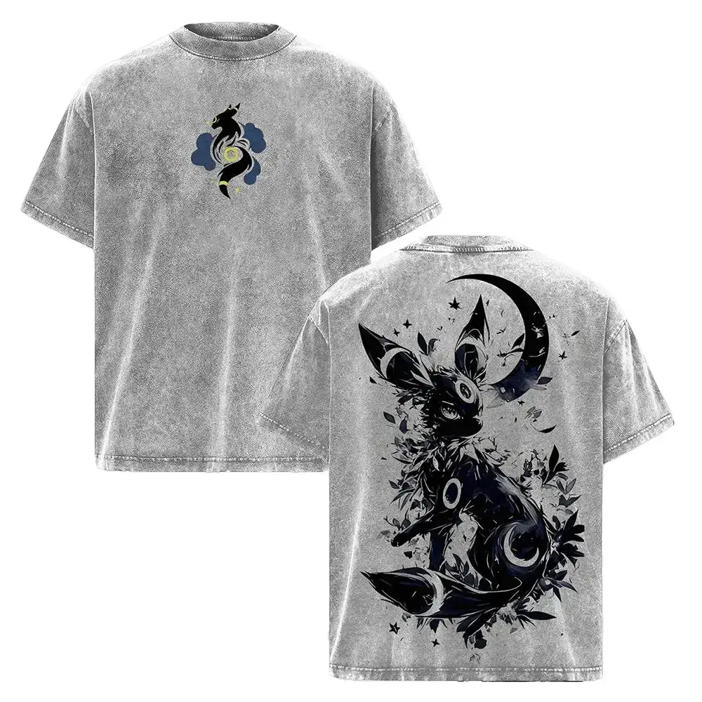 Men's Vintage Anime Graphic Tee, Casual Oversize T-Shirt in Acid Washed Heavyweight Cotton, Short Sleeve Streetwear Menswear Top, Vintage Wash Look, Bold Anime Graphic, Baggy, Festive Oversized Distressed