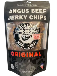 Avalon Meat Candy Angus Beef Jerky Chips Original Real Hickory Smoked Thin Jerky