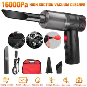16000PA Cordless Handheld Vacuum Cleaner Small Mini Portable Car Auto Home 150W, 3 in 1 Handheld Cordless Car Home Vacuum Cleaner 16000Pa Mini Air Blower Duster, 150W Portable Car Auto Home Wireless, Wet & Dry High Power Strong Suction Air Blower Duster