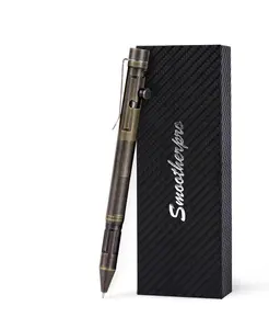 MOOTHERPRO Weighted Bolt Action Pen, 54g Brass Pen with Graphite Tip, Compatible with Pilot G2 Refill, Industrial Vintage Design for Office Gifts, Steampunk Collections, Parkinson, Arthritis