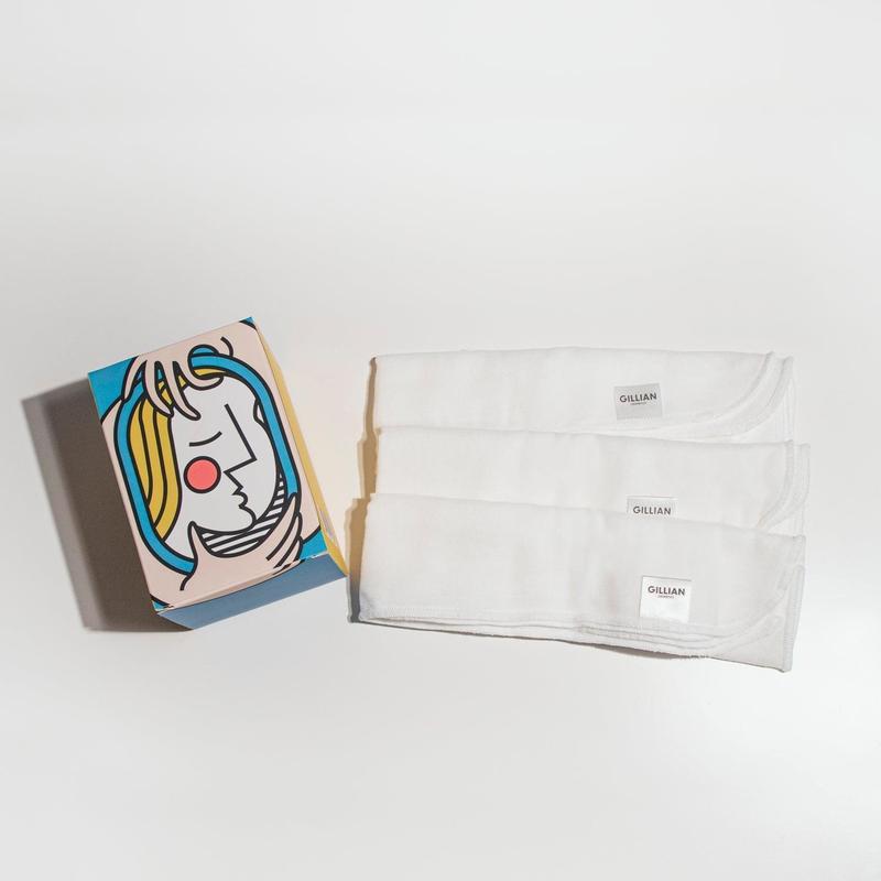 Gillian Cosmetics Exfoliating Muslin Cleansing Cloths (3 Pack) by elvis+elvin - Plant Fibers Textured Weave Skincare Tool, Soft Cotton, Face Cleaning, Gentle Exfoliation, Impurity & Blackhead Removal, Reusable, Eco-Friendly, Daily Care (0.35 lb)