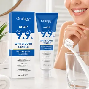 9.9% nHAP Hydroxyapatite Toothpaste, Mint Whitening Toothpaste for Enamel Care, Fresh Breath & Daily Oral Care, 120g