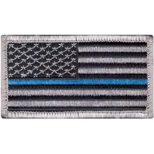 Thin Blue Line in.Support the Police in. U.S. Flag Patch