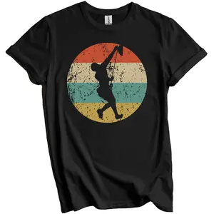 Rock Climbing Shirt - Rock Climbing Gift - Rock Climber Silhouette Retro Rock Climbing T-Shirt