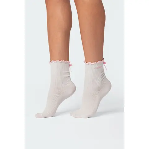 Contrast Frill Socks