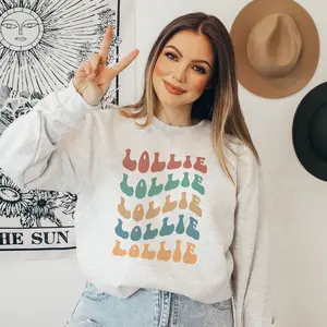 Vintage Grandma Sweatshirt, Lollie Groovy Stacked, New Grammy, Pregnancy Reveal, Gift For Nana, 70s Vibes, Lolli, Unisex Crewneck Sweatshirt