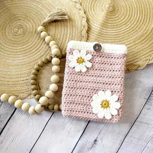 crochet 6" or 7" kindle sleeve | cute daisy tablet sleeve
