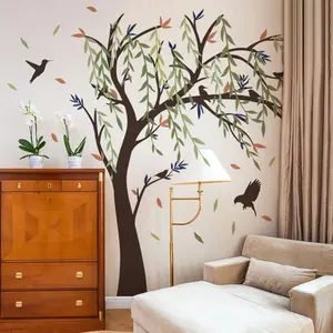 Birds and Tree Pattern Wall Sticker, Self Adhesive Wall Decal, Decorative Sticker for Home Living Room Bedroom, Ornaments