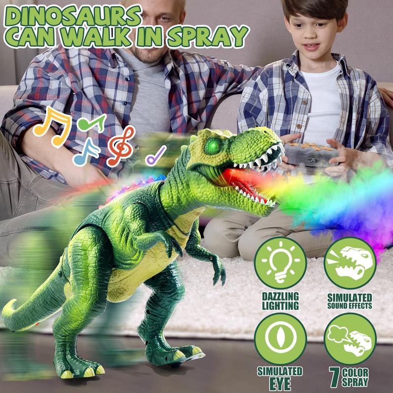 Remote Control T-Rex Dinosaur Toy – Large RC Dino with Lights, Mist Spray & Realistic Roaring Sounds, Perfect Gift for Kids