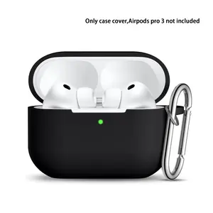 Soft Silicone Protective Case for Apple AirPods Pro 3 Earbuds, LED Charging Visible Design, Keychain Included, Unisex Accessory Protective Case, Earphone Protective Cover, White