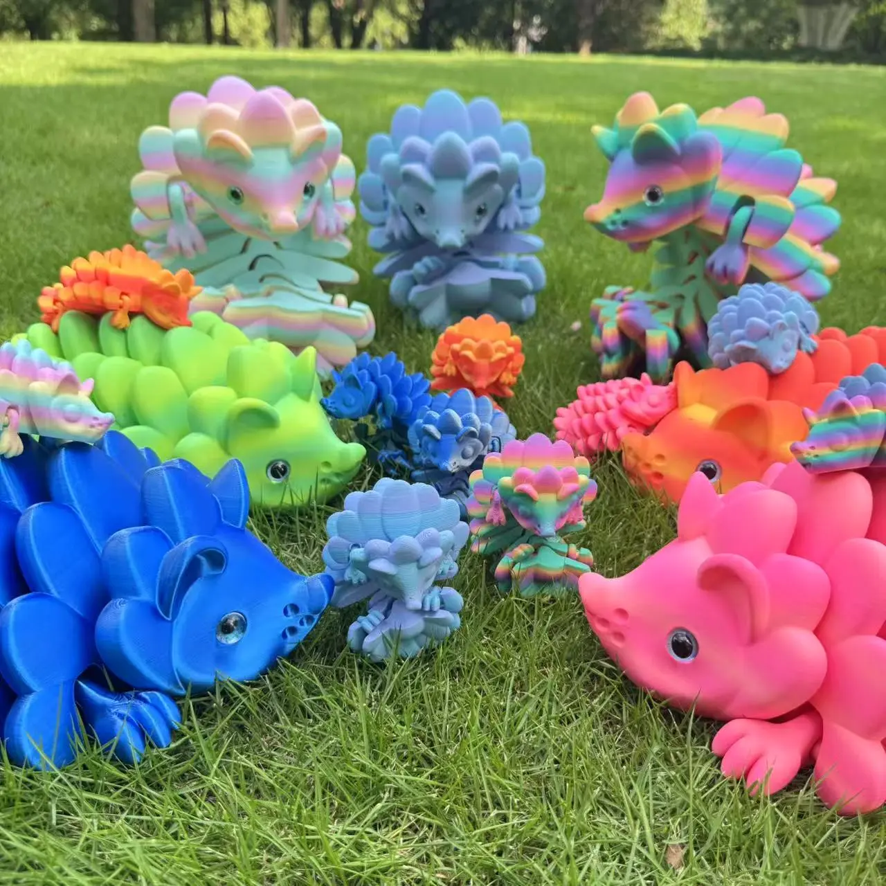 Hedgehog Figurine Set, 3D Printed Decorative Ornaments, Animal Decorations, Decorative Figurines, Collectible Figure Decor, Perfect Halloween & Christmas Gifts, Unique Home Decoration Accessories