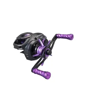 Xiongwang Yuri DC Baitcasting Reel with Intelligent Brake Electronic Noise Reduction General-Purpose Long Casting Carbon Lightweight G1 Aluminum Gear Plate Purple Handle for Fishing Enthusiasts