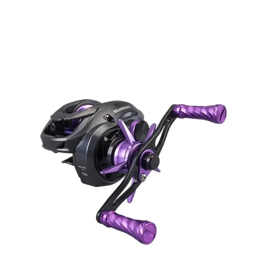 BEARKING Yuri DC Baitcasting Reel for Fishing Enthusiasts - Intelligent Brake, Electronic Ultra-Quiet Operation, Lightweight Carbon Design, G1 Aluminium Gear Plate, Purple Handle, Accurate Durable Smooth Reel for Extended Casting Distances