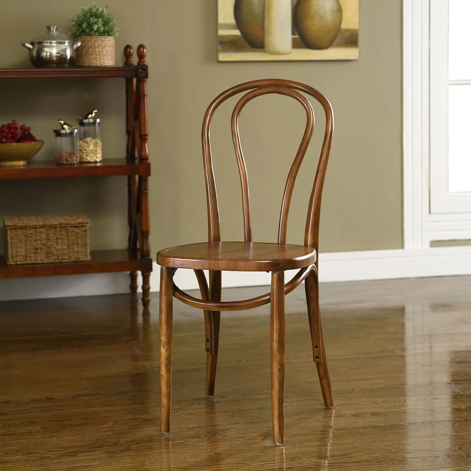 Modway Eon Vintage Dining Side Chair, Durable Solid Elm Wood Construction, Polyurethane Finish, Ideal for Kitchens