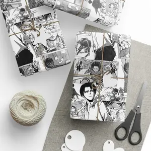 Attack on Titan Levi of Shingeki no Kyojin in Black and White Manga Wrapping Papers