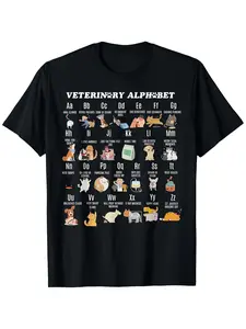 Stylish And Comfy Crew Neck T-Shirt for Veterinary Medicine Students, Featuring a Graphic Print And Short Sleeves.Check Out The Latest Trends with This Pure T-Shirt for Both Men And Women, Perfect for Casual Summer Wear And Labor Day Celebrations