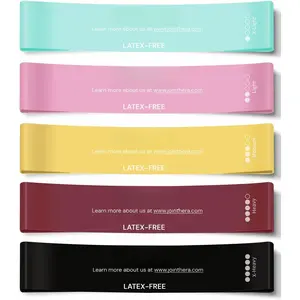 Latex Free Resistance Bands for Working Out - Set of 5 + Carrying Bag | Non Latex Mini Loop Workout Bands Resistance for Women and Men | Physical ,  Exercise and Pilates