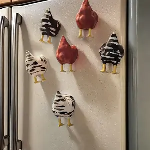 1 piece of fun chicken butt refrigerator magnet, Whimsical resin refrigerator decoration, home office whiteboard accessories, kitchen refrigerator hanging ornament, home gift