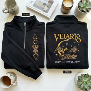 Velaris City of Starlight Sweatshirt, Embroidered Quarter Zip Shirt, Night Court ACOTAR Reader Gift