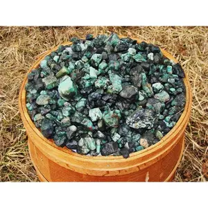 Natural Emerald 3000 Carat Lots of Unsearched Rough with Free Faceted Gemstone - Includes 3000 Carat Natural Emeralds & 1 Free Faceted Gemstone