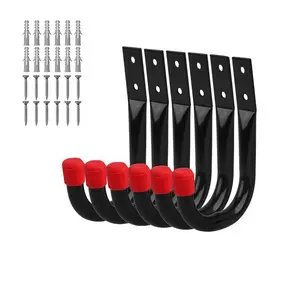 Wall Mounted Hook, 6 Counts/set Durable and Sturdy Wall Mounted Hook, Multifunctional Hook for Garage Storage, Home Organizer