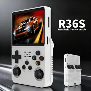 R36S Handheld Arcade Console Built in 20,000 Games & 64G, 3.5 Inch IPS Screen, Open Source System, Classic Emulator (Purple+) wireless portable console