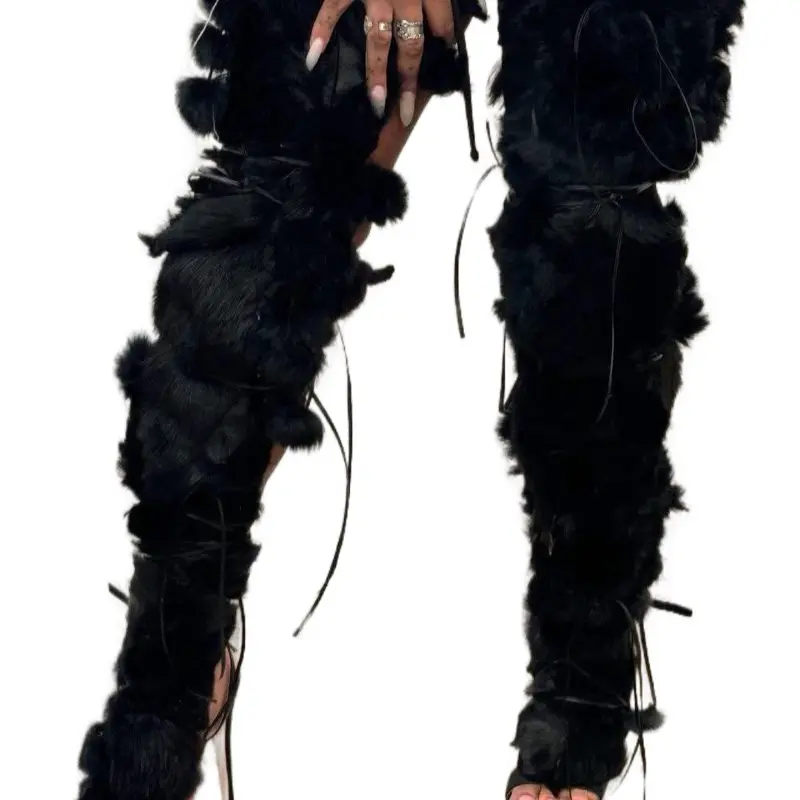 fur wrap up heels