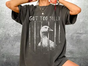 Comfort Colors Funny Silly Goose Meme Shirt, Got Too Silly, Oversize, Womens, Mens T-shirt
