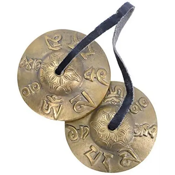 Meditation Bell - Tingsha Cymbals with Straps - Meditation Chime Tibetan Bell for Healing Yoga Meditation in a Box by Mudra Crafts, Tibet Mantra