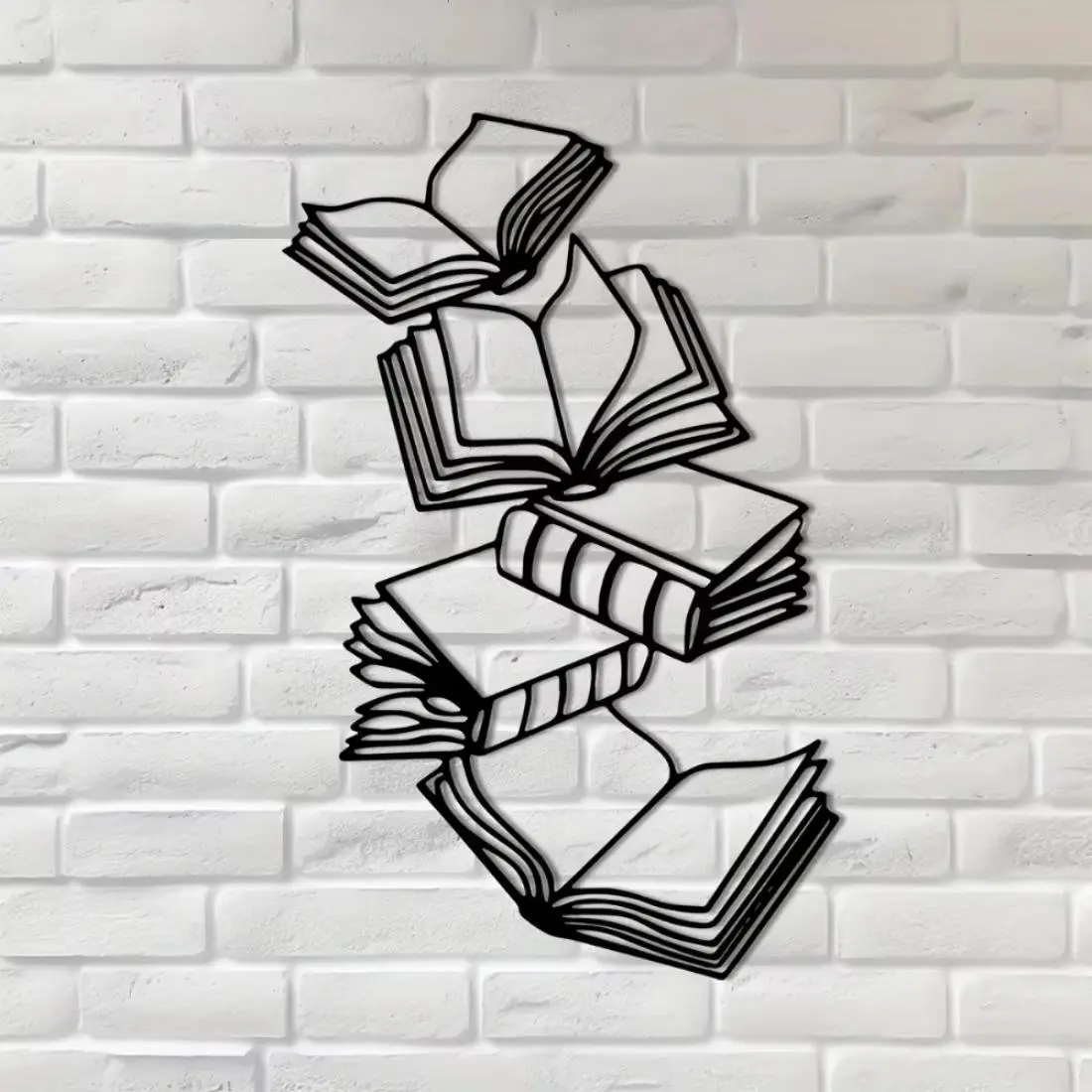 Book Design Wall Art, Decorative Artwork, Creative Metal Wall Decor, Wall Art Decor for Home Living Room Bedroom Study Room, Garden Decoration