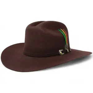 Texana Chocolate 20X con Plumas – Estilo Sinaloa (Chaparral) – Tombstone Hats