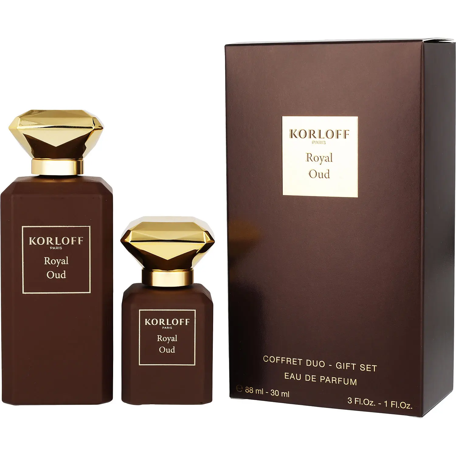 Korloff Royal Oud Set-Eau De Parfum Spray 3 Oz & Eau De Parfum Spray 1 Oz For Unisex
