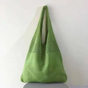 Large Capacity Knitted Shoulder Bag, Foldable Beach Tote, Stylish Woven Handbag, Multi-functional Shopping Bag, Casual Crossbody for Travel & Vacation tiktokshopspringglowup
