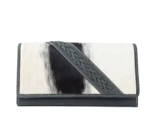 High Noon Eclipse Hairon Leather Wallet in Moonlight Ivory by Myra