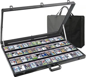 Aluminum Trading Card Display Case - Large, Portable Locking Storage Case for Collectibles, Trade Show Use
