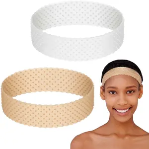 2 Pcs Silicone Wig Grip Band Snatch Proof No Slip Headband for Men Women Sports Yoga Light Brown White Adjustable Sweat Proof Waterproof Comfortable