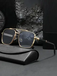 Square Aviator Sunglasses for Men Women Fashion Metal Vintage Designer Sunglasses Shades UV400 Protection