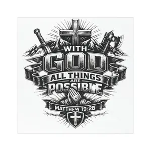 Car Magnet — "With God All Things Are Possible" (Matthew 19:26) Christian Faith Emblem