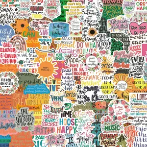 100pcs Inspirational Stickers, Motivational Quote Sticker for Water Bottle Adults Women Teen Boy Girl, Affirmation Stickers, Vinyl Positive Stickers Decals for Laptop Journal Computer Phone Case