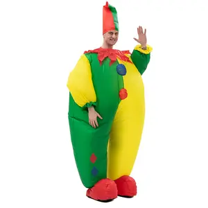 Inflatable Costume Clown Blow up Funny Joker Costumes Fancy Dress for Halloween Cosplay Party Christmas Jumpsuit Suit, Adult Size  Clothing