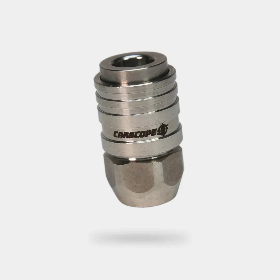 Carscope Push-Lock 1/4" 304 Stainless Steel Coupler, 1/4" BSP Female Thread Pressure Washer Fitting, 1-Hand Lock Autolocking None-Release Quick Attach Component for Car Washing & Maintenance, Coupler Fitting