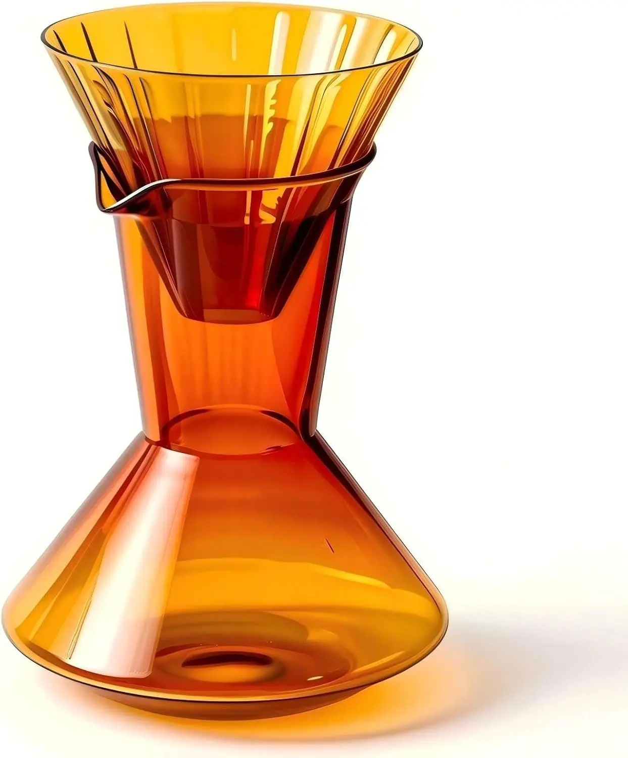 Amber Glass Pour Over Coffee Maker Set,600ml (20oz) High-Body Coffee Carafe with Reusable Glass Pour Over Coffee Maker Dripper, Manual Coffee Pour Over Brewer for Home and Office, Elegant Gift