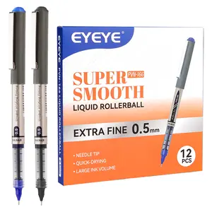 EYEYE PVN166 0.5 / 0.7 mm Blue Pens Needle Rollerball, 12 Pack, Rollerball Pen Extra Fine Point Quick Dry, Liquid Ink Pens Fine Point Smooth Writing Pen for Journaling, Note Taking, Office, School Supplies, Classroom, Valentine’s Day Gifts