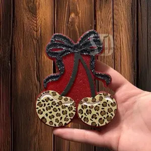 Southern Fried Designs Cherries with Cheetah print Car Freshie