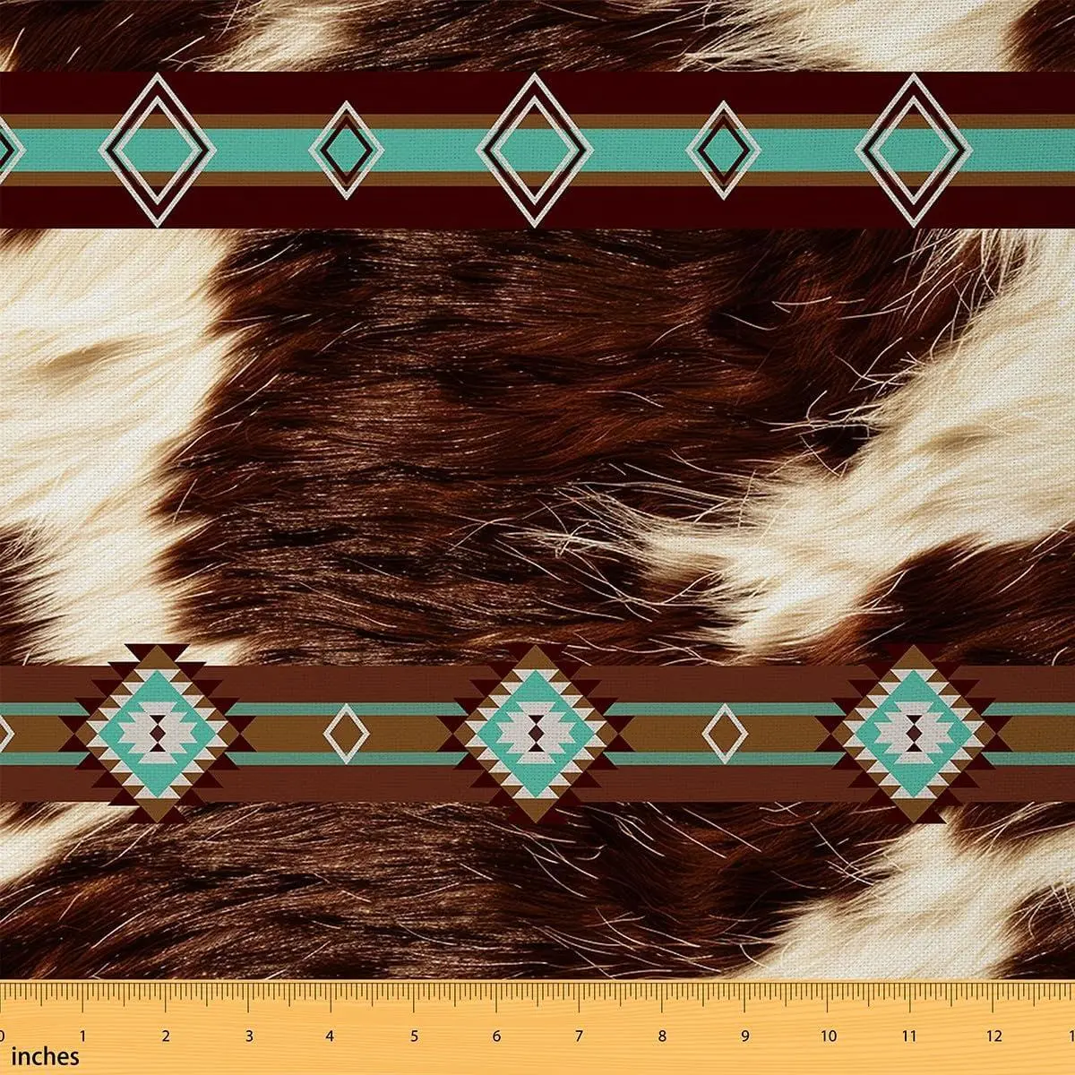 Cow Fur Printed Upholstery Fabric,Cowhide Pattern Reupholstery Fabric Chairs,Bohemian Style Farmhouse Room Decorative Forand Home DIY Projects,,Brown