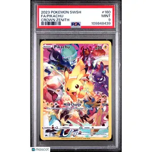 FA/PIKACHU CROWN ZENITH POKEMON SWORD AND SHIELD 2023 160 PSA 9